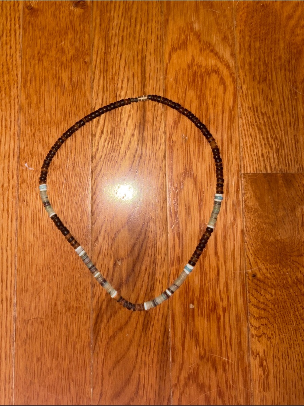 Beaded Multi-Tone Necklace in Brown and Turquoise